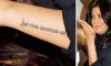 sushmita sen latin text tattoo on left arm